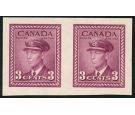 SG378 Variety. 1943 3c Purple. 'Imperforate Pair'. Brilliant U/M