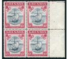 SG163c. 1943 10/- Slate-blue and bright carmine (narrow). U/M mi