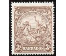 SG252ba. 1941 3d Brown. 'Vertical line over horse's head'. Perf.