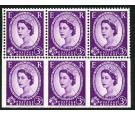 SG575c. 1958 3d Deep lilac. 'Part Imperforate Pane'. Brilliant U