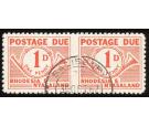 SG D1a. 1961 1d Vermilion. 'Horizontal pair, Imperforate Between