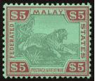 SG81. 1934 $5 Green and red/green. Brilliant fresh U/M mint...