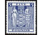 SG F211w. 1950 £5 Indigo-blue. 'Watermark Inverted'. Brilliant 