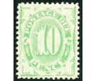 SG D18. 1902 10d. Emerald-green. Superb fresh well centred mint.