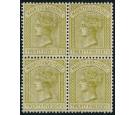 SG110. 1883 25c Olive-yellow. Brilliant fresh mint block of 4...