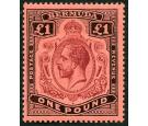 SG55. 1918 £1 Purple and black/red. Superb fresh U/M mint...