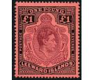 SG114ba. 1943 £1 Brown-purple and black/salmon. 'Missing Pearl'