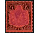 SG114ca. 1952 £1 Violet and black/scarlet. 'WATERMARK SIDEWAYS'