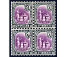 SG141. 1928 Â£1 Mauve and black. Super well centred mint block..