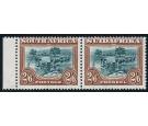 SG37. 1927 2/6 Green and brown. U/M sheet marginal mint pair...