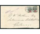 SG13. 1900 6d on 2d Green and carmine. Envelope to Bulawayo...