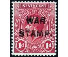 SG124a. 1916 1d Carmine-red. 'Overprint Double'. Brilliant fresh