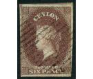 SG1. 1857 6d Purple-brown. Choice superb fine used...