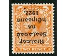 SG12a. 1922 2d Orange (Die i). 'Overprint Inverted'. Superb fres