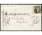 SG2. 1879 4d Grey-black. No Watermark. Superb used on cover...