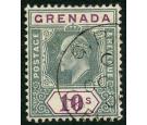 SG76. 1906 10/- Green and purple. Superb fine used...