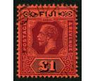 SG137a. 1923 Â£1 Purple and black/red. (Die II). Superb fine use