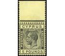 SG117a. 1928 £5 Black/yellow. Superb U/M top sheet marginal min