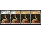 SG933b. 7 1/2p Multicoloured. 'Cinnamon Omitted'. U/M mint strip