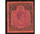 SG114c. 1952 £1 Violet and black/scarlet. Superb fine used...