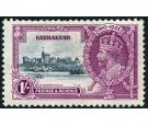 SG117b. 1935 1/- Slate and purple 'Short extra flagstaff'. Fine 