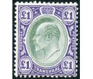 SG272. 1908 £1 Green and violet. Very fine mint...