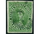 SG12. 1857 7 1/2d green. Brilliant fine used..