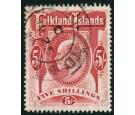 SG50. 1904 5/- Red. Very fine well centred used...