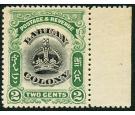 SG118c. 1902 2c Black and green. Line through 'B". Superb fresh 