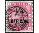 SG O9. 1890 5/- Rose. Superb well centred used...