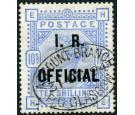 SG O10a. 1890 10/- Ultramarine. Raised stop after 'R'. Brilliant