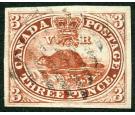 SG6. 1852 3d Deep red. Superb fine used with very large...