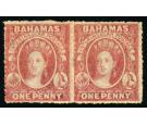 SG4. 1861 1d Lake. Brilliant fresh mint pair...