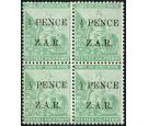 SG1. 1899 '1/2 PENCE' on 1/2d Green. Superb mint block of four..