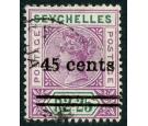 SG45a. 1902 45c on 2r25 Bright mauve and green. Narrow '5' in '4