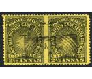 SG7cc. 1893 2 1/2a Black/bright yellow. 'Horizontal Pair, Imperf