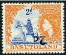 SG60a. 1961 2c on 2d Deep bright blue and orange. 'Surcharge Inv
