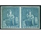 SG4a. 1852 (2d) Greyish slate. Superb fresh mint pair...