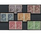 1894. The set of 6 in imperforate pairs...