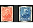 SG115-116. 1893 20c Vermilion and 50c Blue. Superb fresh mint...