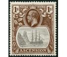 SG18b. 1924 1/- Grey-black and brown. 'Torn Flag'. Superb fresh 