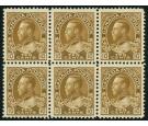 SG254. 1925 10c Bistre-brown. Brilliant fresh U/M mint block of 