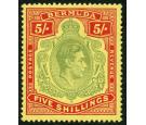 SG118a. 1939 5/- Pale green and red/yellow. Superb fresh U/M min