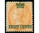SG6. 1867 8c on 2a Yellow Very fine fresh mint...