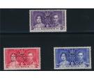 SG249s-251s. 1937 Coronation. Set of 3. 'SPECIMEN'. Delightful..