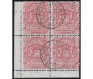 SG11. 1892 £2 Rose-red. Outstanding used block of 4..