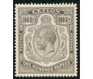 SG359hb. 1924 100r Grey-black. 'Broken Crown and Scroll'. Choi