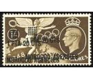 SG181a. 1948 1p.20c on 1/- Brown. 'Surcharge Double'. Superb fre