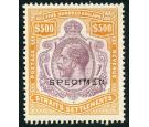 SG240ds. 1923 $500 Purple and orange-brown. 'SPECIMEN'. Very fin