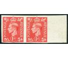 SG486b. 1941 1d Pale scarlet. 'Imperforate Pair'. Brillia fresh 